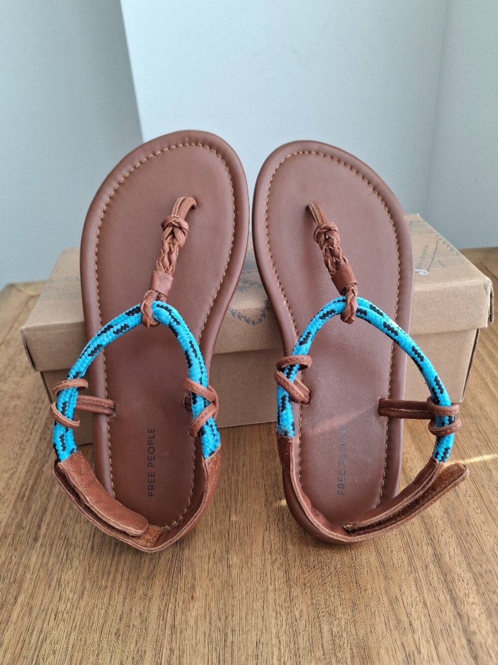 (New) Free‎ People – Island Hopping Wrap Leather Sandals (Luggage) – Women's 7.5 - Picture 4 of 16